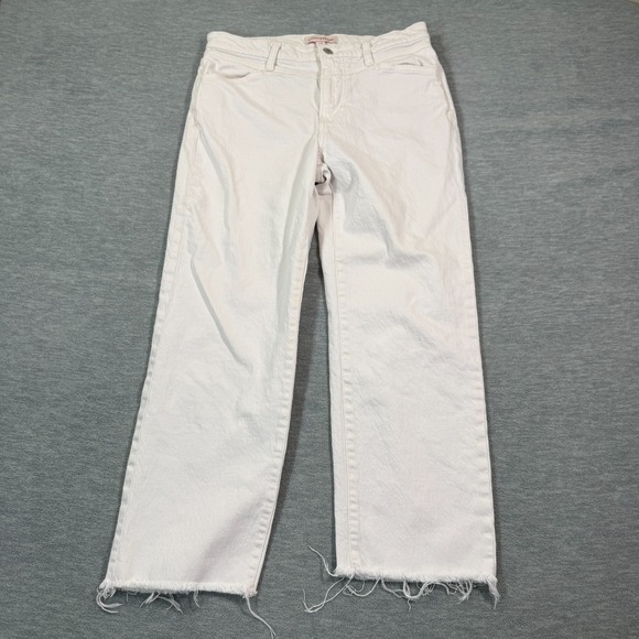 Lucky Brand Denim - Lucky Brand Jeans Women 8/29 White 90s Loose High Rise Crop Frayed Hem Casual